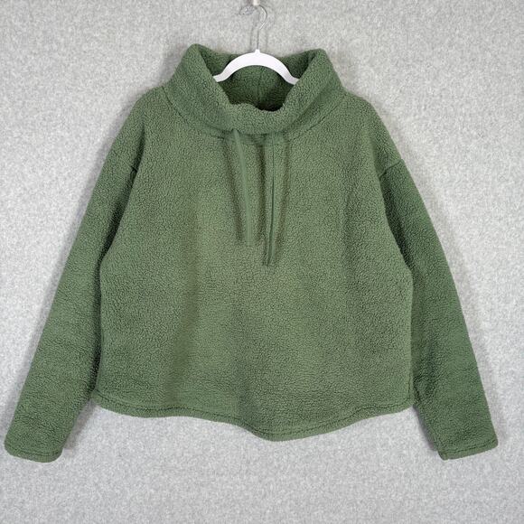 Serra Sherpa Sweatshirt XL‎ Cowl Lounge Comfy Boxy Fuzzy Teddy Camping Cozy GORP - Picture 1 of 9